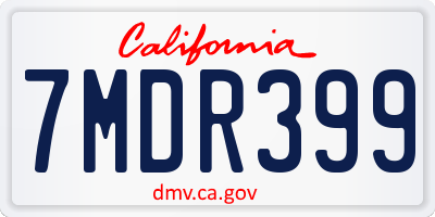 CA license plate 7MDR399