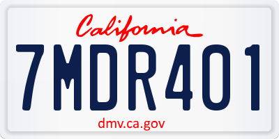 CA license plate 7MDR401
