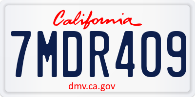 CA license plate 7MDR409