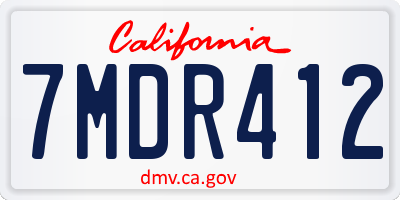 CA license plate 7MDR412