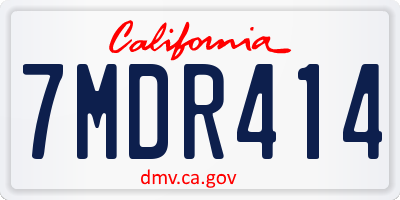 CA license plate 7MDR414