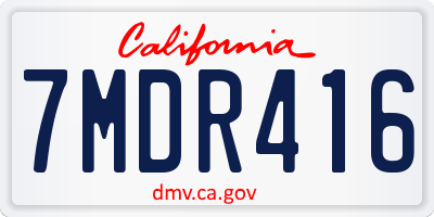 CA license plate 7MDR416