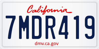 CA license plate 7MDR419