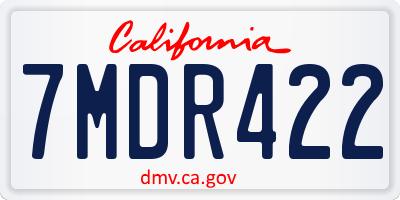 CA license plate 7MDR422