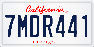CA license plate 7MDR441