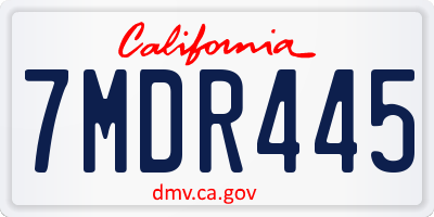 CA license plate 7MDR445