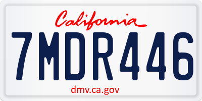 CA license plate 7MDR446