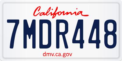 CA license plate 7MDR448