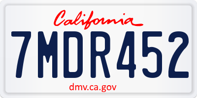 CA license plate 7MDR452