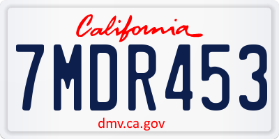 CA license plate 7MDR453