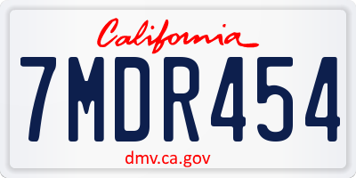 CA license plate 7MDR454