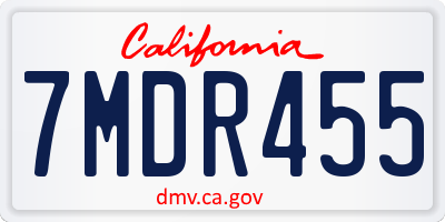 CA license plate 7MDR455