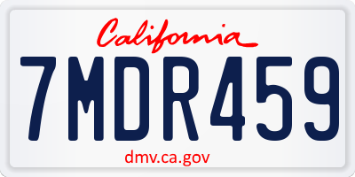 CA license plate 7MDR459