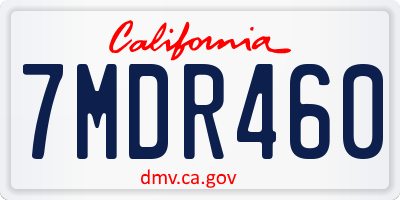 CA license plate 7MDR460