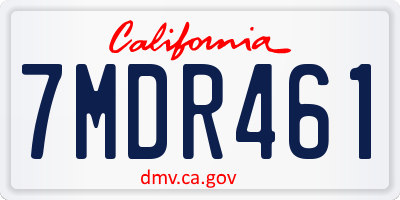 CA license plate 7MDR461