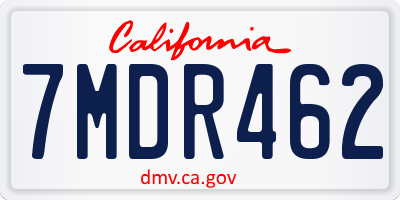 CA license plate 7MDR462