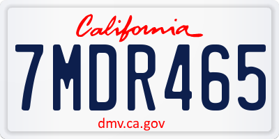 CA license plate 7MDR465
