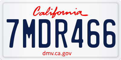 CA license plate 7MDR466