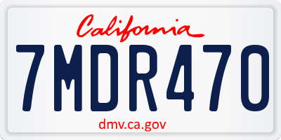CA license plate 7MDR470