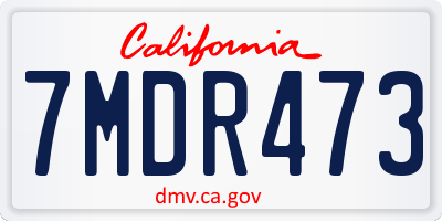 CA license plate 7MDR473