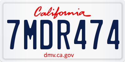 CA license plate 7MDR474