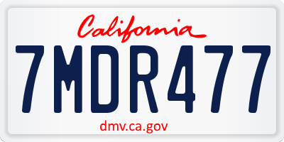 CA license plate 7MDR477