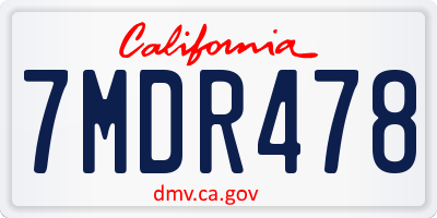 CA license plate 7MDR478