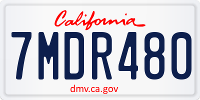 CA license plate 7MDR480