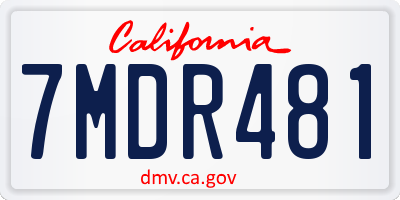 CA license plate 7MDR481