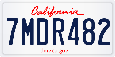 CA license plate 7MDR482