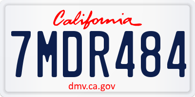CA license plate 7MDR484