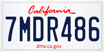 CA license plate 7MDR486