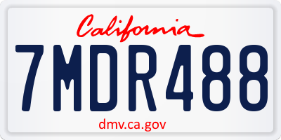 CA license plate 7MDR488