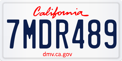 CA license plate 7MDR489