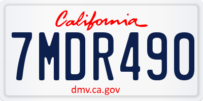 CA license plate 7MDR490