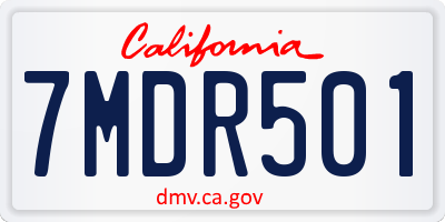 CA license plate 7MDR501