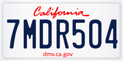 CA license plate 7MDR504