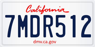 CA license plate 7MDR512