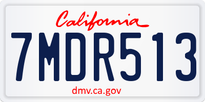 CA license plate 7MDR513