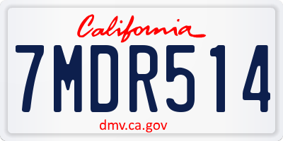 CA license plate 7MDR514