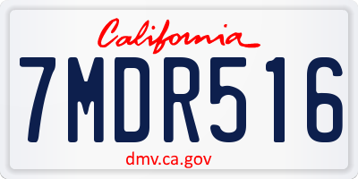 CA license plate 7MDR516
