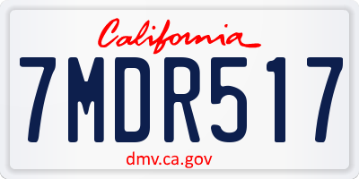 CA license plate 7MDR517