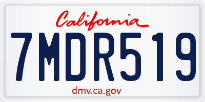 CA license plate 7MDR519