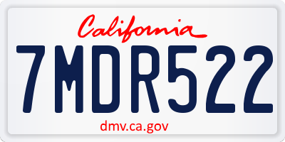 CA license plate 7MDR522