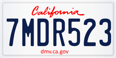 CA license plate 7MDR523