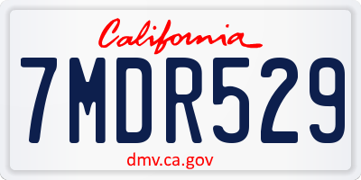 CA license plate 7MDR529