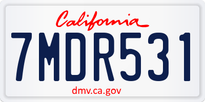 CA license plate 7MDR531