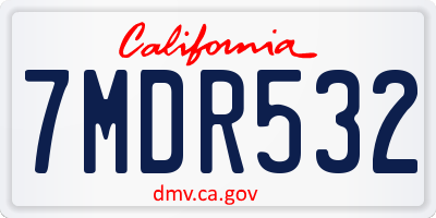 CA license plate 7MDR532