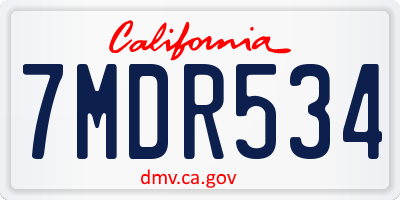 CA license plate 7MDR534