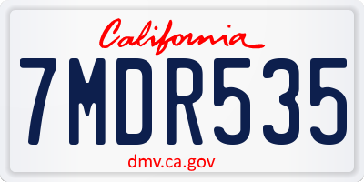 CA license plate 7MDR535